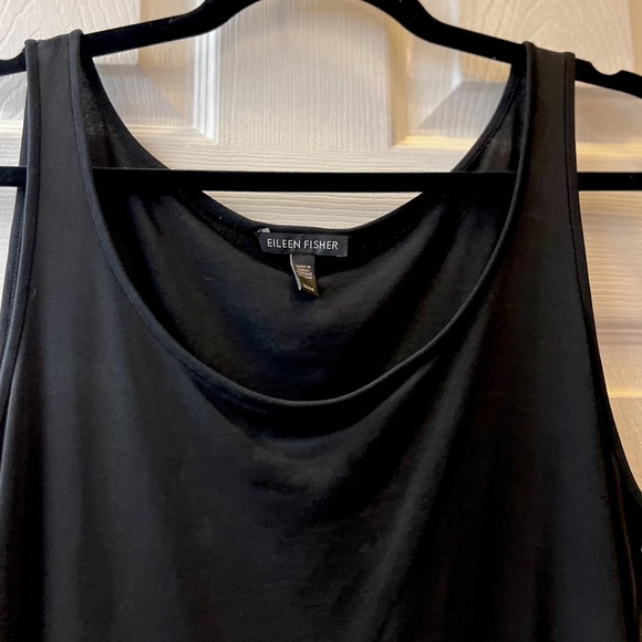 Eileen Fisher 100% Silk Everyday Tank Top Black Sleeveless Top Size Medium - Picture 16 of 16